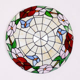 Multicolored Stained Glass Bowl Flushmount Tiffany-Style Ceiling Light for Bedroom Clearhalo 'Ceiling Lights' 'Close To Ceiling Lights' 'Close to ceiling' 'Flush mount' Lighting' 2556639