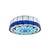 Drum Ceiling Mount Light Mediterranean Stained Glass Flush Mount Fixture for Bedroom Blue 16" Clearhalo 'Ceiling Lights' 'Close To Ceiling Lights' 'Close to ceiling' 'Flush mount' Lighting' 2556664