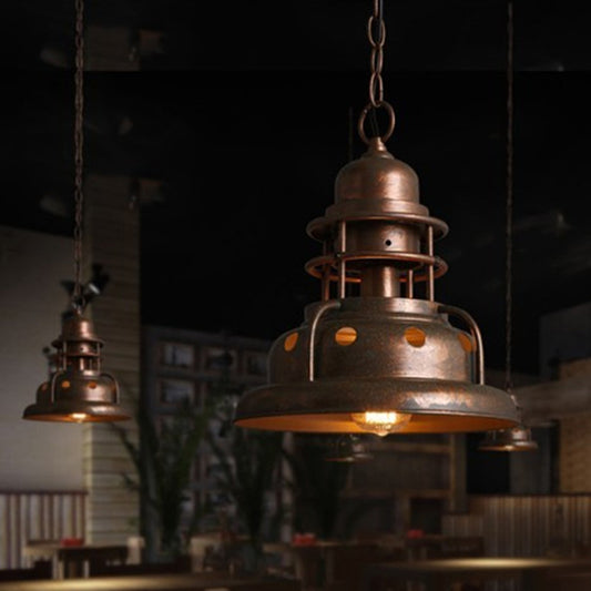 1 Light Truncated Shade Pendant Light Industrial Painted Oxidized Copper Metal Hanging Lamp Clearhalo 'Art Deco Pendants' 'Cast Iron' 'Ceiling Lights' 'Ceramic' 'Crystal' 'Industrial Pendants' 'Industrial' 'Metal' 'Middle Century Pendants' 'Pendant Lights' 'Pendants' 'Tiffany' Lighting' 2556725