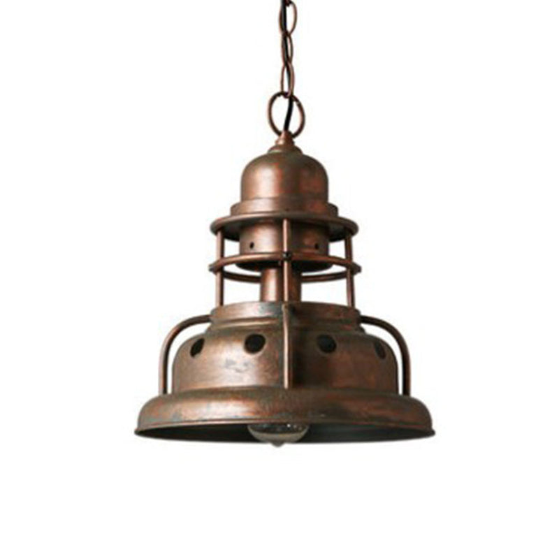 1 Light Truncated Shade Pendant Light Industrial Painted Oxidized Copper Metal Hanging Lamp Clearhalo 'Art Deco Pendants' 'Cast Iron' 'Ceiling Lights' 'Ceramic' 'Crystal' 'Industrial Pendants' 'Industrial' 'Metal' 'Middle Century Pendants' 'Pendant Lights' 'Pendants' 'Tiffany' Lighting' 2556728