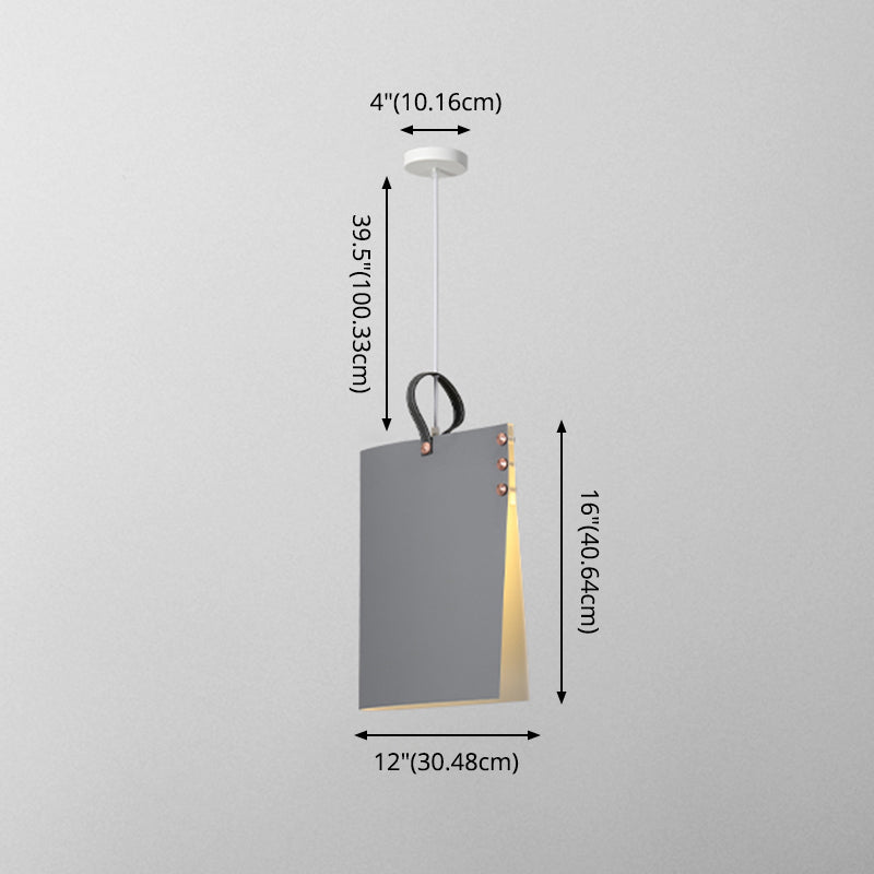 Modern Art Deco Metal Hanging Light Fixtures 1 Light Simple Rectangle Pendant Light Clearhalo 'Ceiling Lights' 'Pendant Lights' 'Pendants' Lighting' 2556781