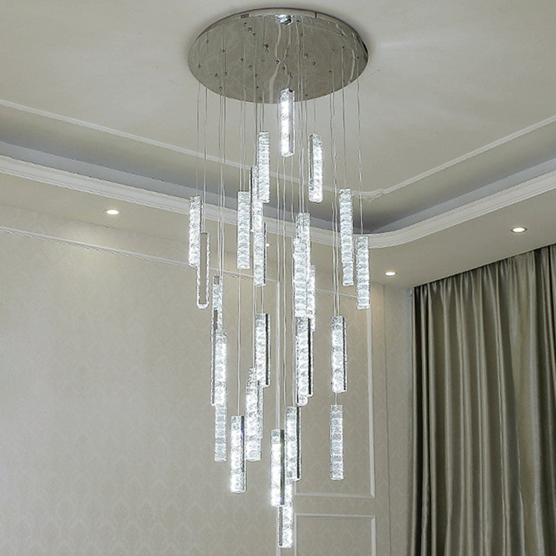 Multiple Rectangle Crystal Drop Lamp Modern Long Suspension Pendant ...