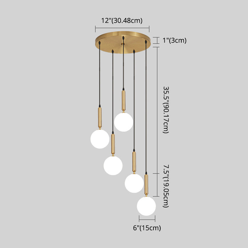 Modern Minimalist Multiple Globe Shade Pendant Light Metal Long Hanging Lamp for Living Room Clearhalo 'Ceiling Lights' 'Close To Ceiling Lights' 'Glass shade' 'Glass' 'Modern Pendants' 'Modern' 'Pendant Lights' 'Pendants' Lighting' 2556884