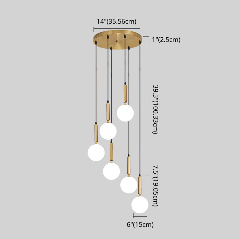 Modern Minimalist Multiple Globe Shade Pendant Light Metal Long Hanging Lamp for Living Room Clearhalo 'Ceiling Lights' 'Close To Ceiling Lights' 'Glass shade' 'Glass' 'Modern Pendants' 'Modern' 'Pendant Lights' 'Pendants' Lighting' 2556885