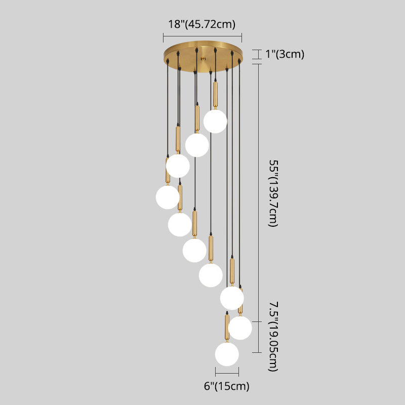 Modern Minimalist Multiple Globe Shade Pendant Light Metal Long Hanging Lamp for Living Room Clearhalo 'Ceiling Lights' 'Close To Ceiling Lights' 'Glass shade' 'Glass' 'Modern Pendants' 'Modern' 'Pendant Lights' 'Pendants' Lighting' 2556888