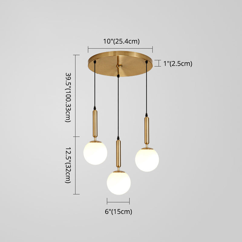 Modern Minimalist Multiple Globe Shade Pendant Light Metal Long Hanging Lamp for Living Room Clearhalo 'Ceiling Lights' 'Close To Ceiling Lights' 'Glass shade' 'Glass' 'Modern Pendants' 'Modern' 'Pendant Lights' 'Pendants' Lighting' 2556893