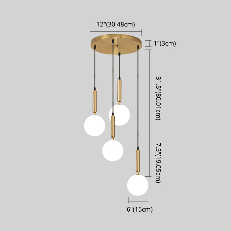 Modern Minimalist Multiple Globe Shade Pendant Light Metal Long Hanging Lamp for Living Room Clearhalo 'Ceiling Lights' 'Close To Ceiling Lights' 'Glass shade' 'Glass' 'Modern Pendants' 'Modern' 'Pendant Lights' 'Pendants' Lighting' 2556896
