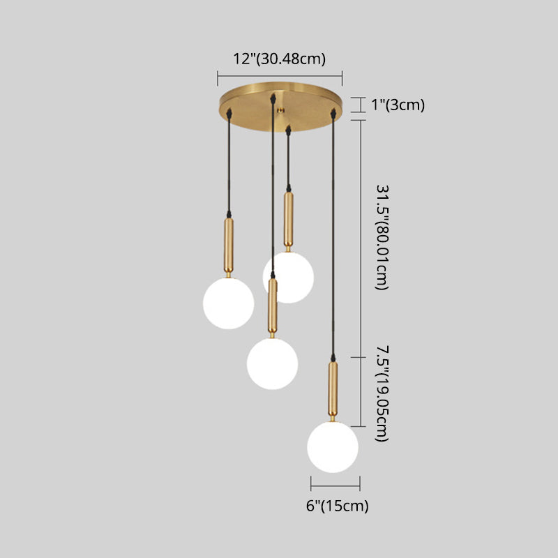 Modern Minimalist Multiple Globe Shade Pendant Light Metal Long Hanging Lamp for Living Room Clearhalo 'Ceiling Lights' 'Close To Ceiling Lights' 'Glass shade' 'Glass' 'Modern Pendants' 'Modern' 'Pendant Lights' 'Pendants' Lighting' 2556896