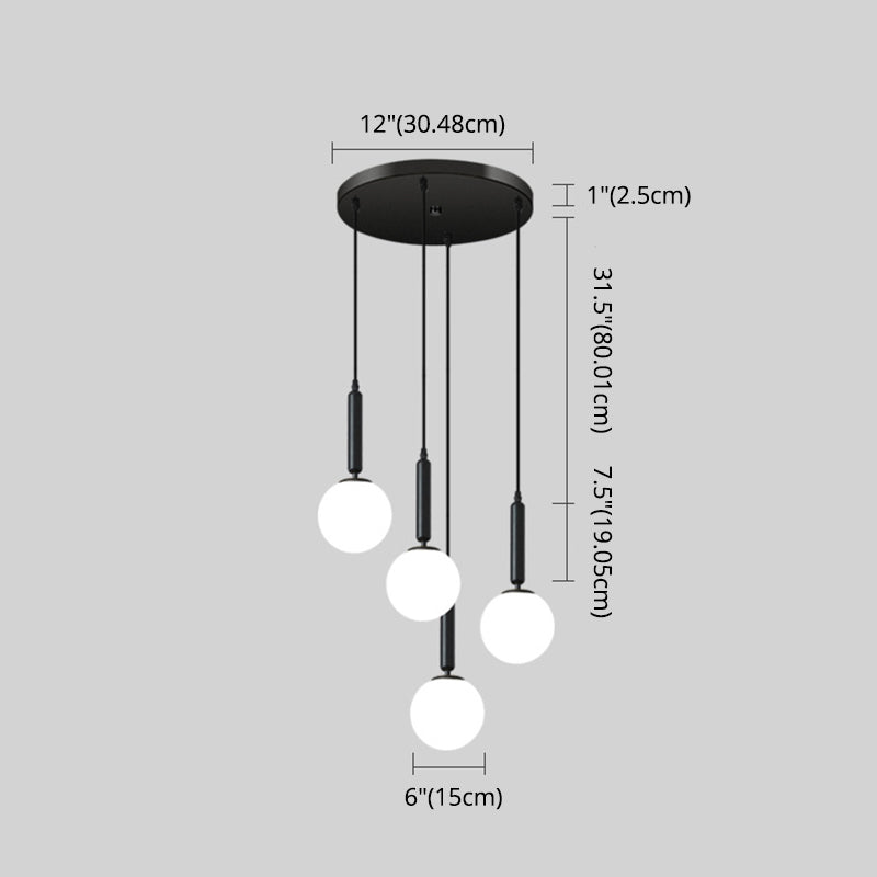 Modern Minimalist Multiple Globe Shade Pendant Light Metal Long Hanging Lamp for Living Room Clearhalo 'Ceiling Lights' 'Close To Ceiling Lights' 'Glass shade' 'Glass' 'Modern Pendants' 'Modern' 'Pendant Lights' 'Pendants' Lighting' 2556898
