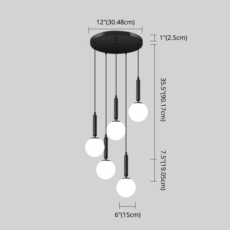 Modern Minimalist Multiple Globe Shade Pendant Light Metal Long Hanging Lamp for Living Room Clearhalo 'Ceiling Lights' 'Close To Ceiling Lights' 'Glass shade' 'Glass' 'Modern Pendants' 'Modern' 'Pendant Lights' 'Pendants' Lighting' 2556899