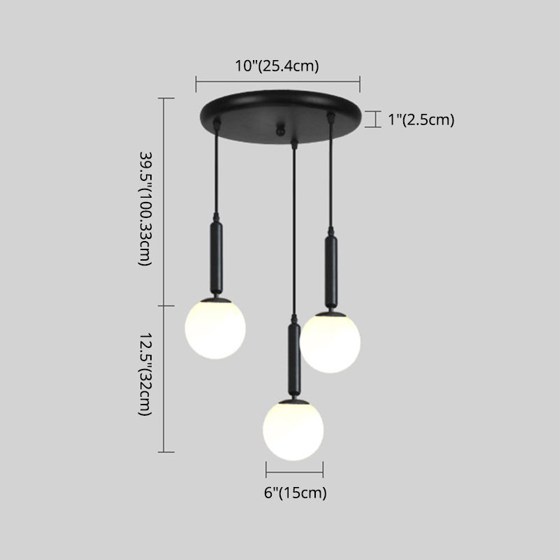 Modern Minimalist Multiple Globe Shade Pendant Light Metal Long Hanging Lamp for Living Room Clearhalo 'Ceiling Lights' 'Close To Ceiling Lights' 'Glass shade' 'Glass' 'Modern Pendants' 'Modern' 'Pendant Lights' 'Pendants' Lighting' 2556900