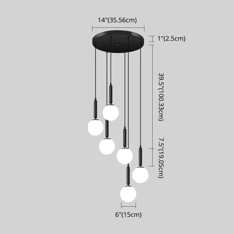 Modern Minimalist Multiple Globe Shade Pendant Light Metal Long Hanging Lamp for Living Room Clearhalo 'Ceiling Lights' 'Close To Ceiling Lights' 'Glass shade' 'Glass' 'Modern Pendants' 'Modern' 'Pendant Lights' 'Pendants' Lighting' 2556901