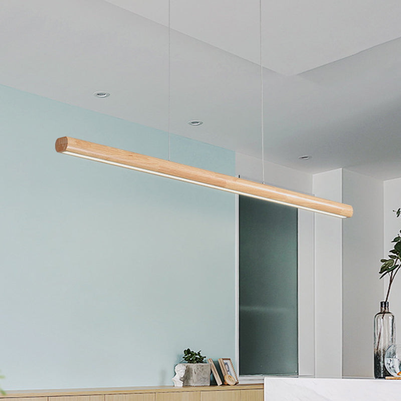 Modern Minimalism Wood Island Pendant Lighting Strip Woodwork Island Ceiling Light for Dining Table Clearhalo 'Ceiling Lights' 'Island Lights' Lighting' 2556969