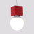 Loft Stylish Bare Bulb Ceiling Hanging Light with Square Design 1 Head Metallic Pendant Lighting in Grey/Red Red Clearhalo 'Art Deco Pendants' 'Cast Iron' 'Ceiling Lights' 'Ceramic' 'Crystal' 'Industrial Pendants' 'Industrial' 'Metal' 'Middle Century Pendants' 'Pendant Lights' 'Pendants' 'Tiffany' Lighting' 25579