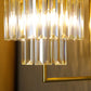 Cylinder Wall Light Sconce Postmodern Crystal Block 2 Lights Corridor Sconce Light in Gold Clearhalo 'Modern wall lights' 'Modern' 'Wall Lamps & Sconces' 'Wall Lights' Lighting' 255831