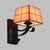 Pink/Blue/Beige Square Wall Light Tiffany Style Stained Glass 1 Light Wall Mount Fixture for Bedroom Pink Clearhalo 'Art deco wall lights' 'Cast Iron' 'Glass' 'Industrial' 'Middle century wall lights' 'Modern' 'Tiffany wall lights' 'Tiffany' 'Traditional wall lights' 'Wall Lamps & Sconces' 'Wall Lights' Lighting' 25586