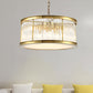 Drum Hanging Light Modern Crystal Rod 6 Lights Black/Brass Chandelier Light Fixture for Living Room Clearhalo 'Ceiling Lights' 'Chandeliers' 'Modern Chandeliers' 'Modern' Lighting' 255906