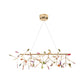 Branch Island Light Nordic Colorful Crystal 16/24 Heads Gold Hanging Ceiling Light for Dining Room Clearhalo 'Ceiling Lights' 'Island Lights' Lighting' 256006