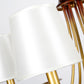 3/5/6 Lights Brass Finish Hanging Chandelier Traditional Conical Ceiling Light with White Fabric Lamp Shade Clearhalo 'Ceiling Lights' 'Chandeliers' Lighting' options 256098