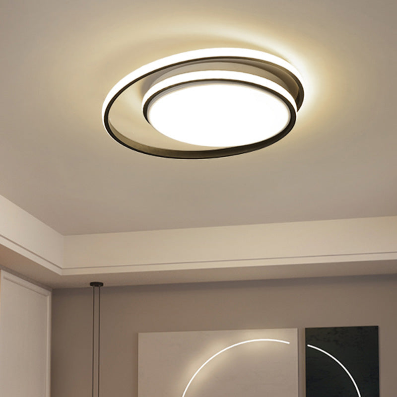 Intersecting Circles Shape LED Flush Mount Ceiling Lamp Fixture Modern Simplicity Acrylic Living Room Bedroom Lighting Fixture Clearhalo 'Ceiling Lights' 'Close To Ceiling Lights' 'Close to ceiling' 'Flush mount' Lighting' 2562350