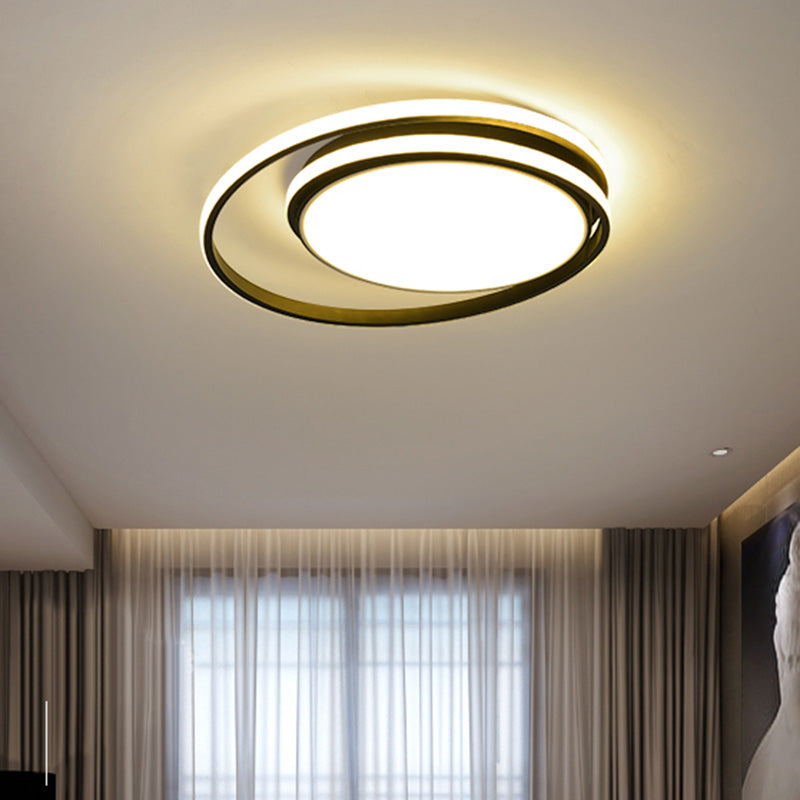 Intersecting Circles Shape LED Flush Mount Ceiling Lamp Fixture Modern Simplicity Acrylic Living Room Bedroom Lighting Fixture Clearhalo 'Ceiling Lights' 'Close To Ceiling Lights' 'Close to ceiling' 'Flush mount' Lighting' 2562353