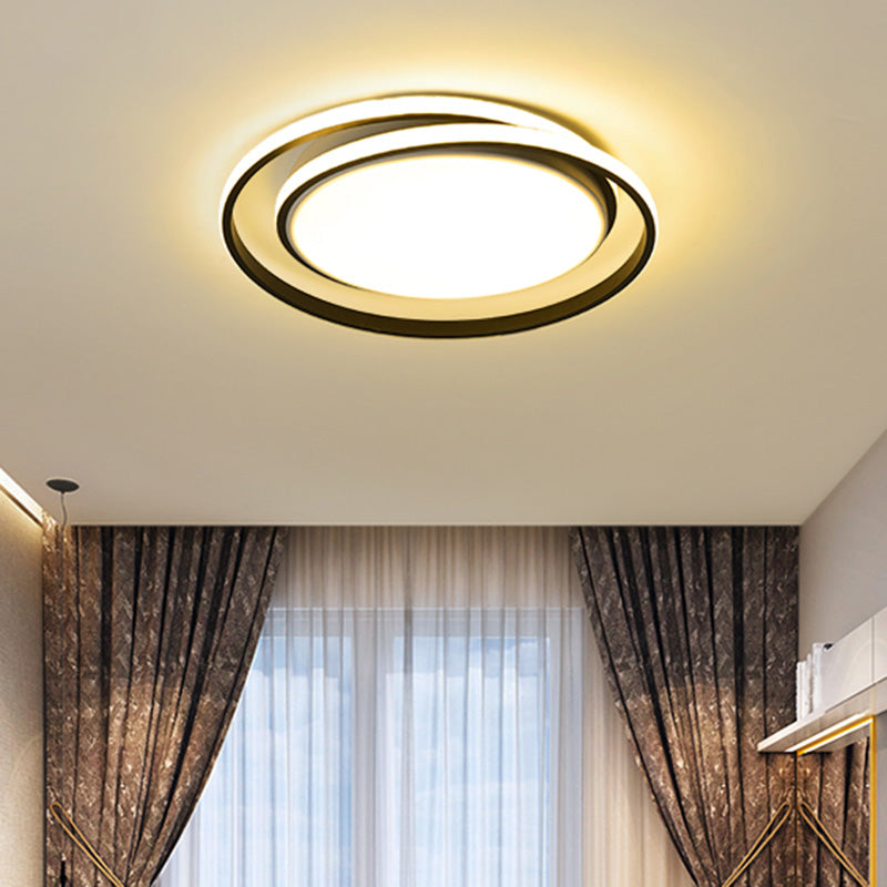 Intersecting Circles Shape LED Flush Mount Ceiling Lamp Fixture Modern Simplicity Acrylic Living Room Bedroom Lighting Fixture Clearhalo 'Ceiling Lights' 'Close To Ceiling Lights' 'Close to ceiling' 'Flush mount' Lighting' 2562355