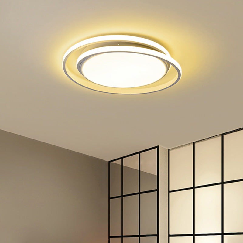 Intersecting Circles Shape LED Flush Mount Ceiling Lamp Fixture Modern Simplicity Acrylic Living Room Bedroom Lighting Fixture Clearhalo 'Ceiling Lights' 'Close To Ceiling Lights' 'Close to ceiling' 'Flush mount' Lighting' 2562357