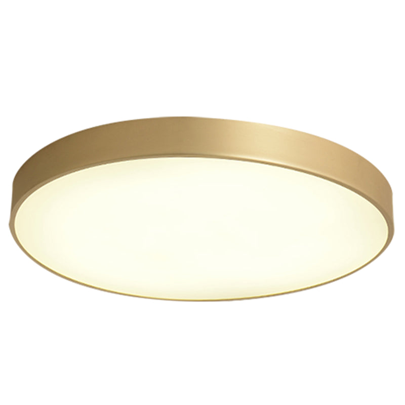 Simplicity Round Shape LED Ceiling Lamp Modern Bedroom Corridor Lighting Fixture Light with Gold Baking Paint Bezel Gold 12" Clearhalo 'Ceiling Lights' 'Close To Ceiling Lights' 'Close to ceiling' 'Flush mount' Lighting' 2562389