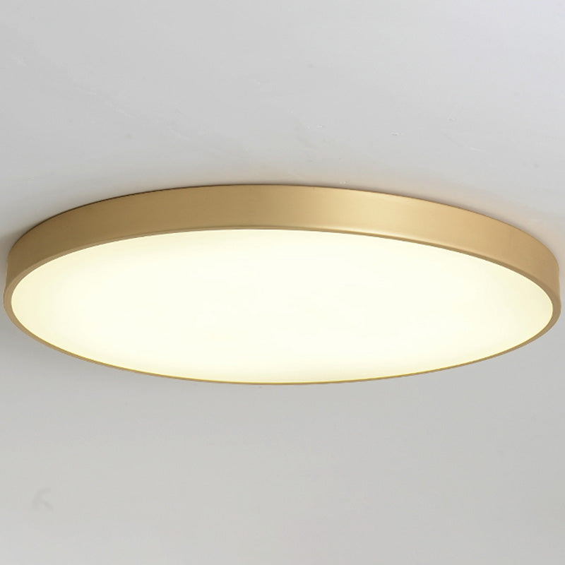 Simplicity Round Shape LED Ceiling Lamp Modern Bedroom Corridor Lighting Fixture Light with Gold Baking Paint Bezel Clearhalo 'Ceiling Lights' 'Close To Ceiling Lights' 'Close to ceiling' 'Flush mount' Lighting' 2562390