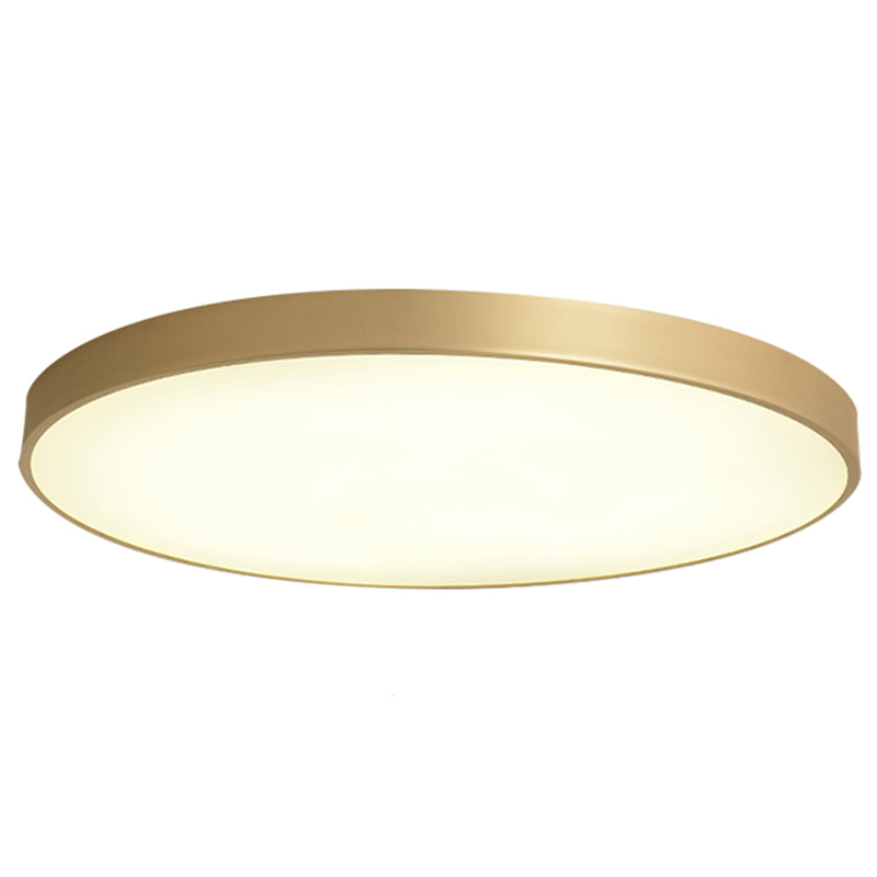 Simplicity Round Shape LED Ceiling Lamp Modern Bedroom Corridor Lighting Fixture Light with Gold Baking Paint Bezel Gold 16" Clearhalo 'Ceiling Lights' 'Close To Ceiling Lights' 'Close to ceiling' 'Flush mount' Lighting' 2562391