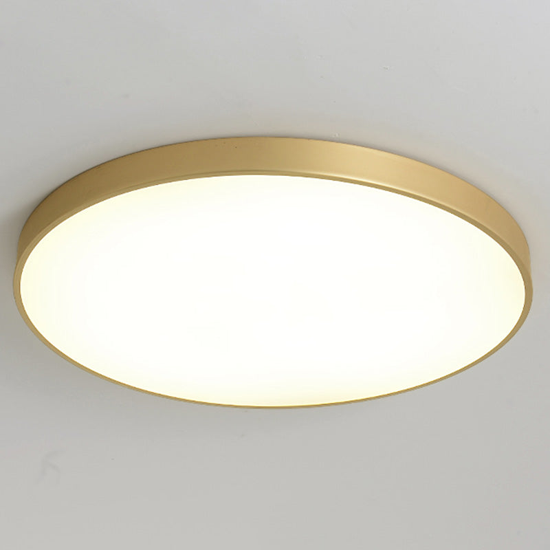 Simplicity Round Shape LED Ceiling Lamp Modern Bedroom Corridor Lighting Fixture Light with Gold Baking Paint Bezel Clearhalo 'Ceiling Lights' 'Close To Ceiling Lights' 'Close to ceiling' 'Flush mount' Lighting' 2562392