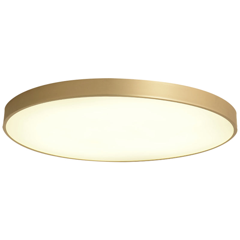 Simplicity Round Shape LED Ceiling Lamp Modern Bedroom Corridor Lighting Fixture Light with Gold Baking Paint Bezel Gold 19.5" Clearhalo 'Ceiling Lights' 'Close To Ceiling Lights' 'Close to ceiling' 'Flush mount' Lighting' 2562393