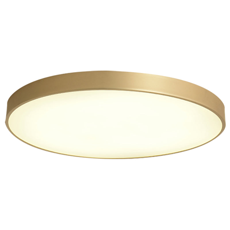 Simplicity Round Shape LED Ceiling Lamp Modern Bedroom Corridor Lighting Fixture Light with Gold Baking Paint Bezel Gold 23.5" Clearhalo 'Ceiling Lights' 'Close To Ceiling Lights' 'Close to ceiling' 'Flush mount' Lighting' 2562395