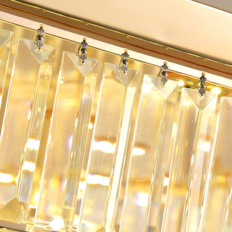 Drum Shape LED Flush Ceiling Lamp Clear Crystal Modern Lighting Fixtures Light for Living Room Dining Room Clearhalo 'Ceiling Lights' 'Close To Ceiling Lights' 'Close to ceiling' 'Flush mount' Lighting' 2562417