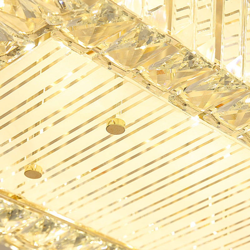 Drum Shape LED Flush Ceiling Lamp Clear Crystal Modern Lighting Fixtures Light for Living Room Dining Room Clearhalo 'Ceiling Lights' 'Close To Ceiling Lights' 'Close to ceiling' 'Flush mount' Lighting' 2562418