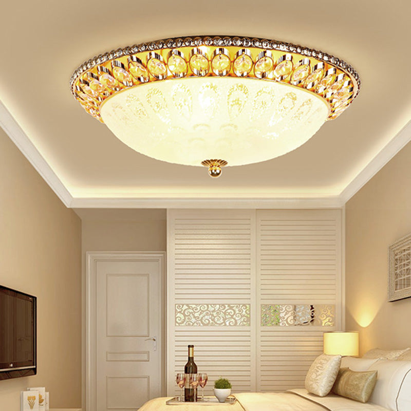 Modern Crystal Style Flush Mount Light Simplicity LED Ceiling Lamp for Bedroom Clearhalo 'Ceiling Lights' 'Close To Ceiling Lights' 'Close to ceiling' 'Flush mount' Lighting' 2562419