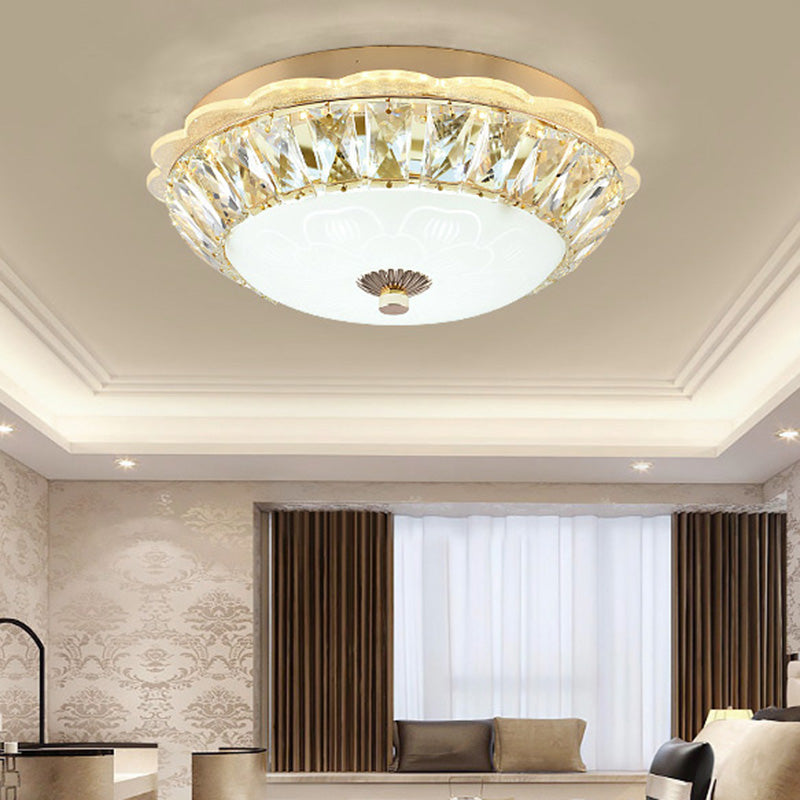 Modern Crystal Style Flush Mount Light Simplicity LED Ceiling Lamp for Bedroom Clearhalo 'Ceiling Lights' 'Close To Ceiling Lights' 'Close to ceiling' 'Flush mount' Lighting' 2562422