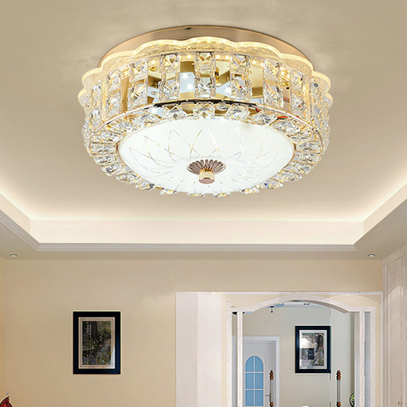 Modern Crystal Style Flush Mount Light Simplicity LED Ceiling Lamp for Bedroom Clearhalo 'Ceiling Lights' 'Close To Ceiling Lights' 'Close to ceiling' 'Flush mount' Lighting' 2562424