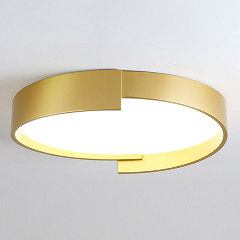 Macaroon Style LED Flush Mount Ceiling Light Northern Europe Simplicity Bedroom Lamp with Frosted Acrylic Lampshade Gold Clearhalo 'Ceiling Lights' 'Close To Ceiling Lights' 'Close to ceiling' 'Flush mount' Lighting' 2562463