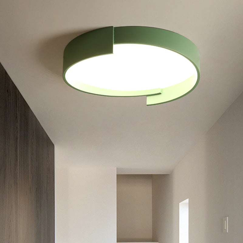 Macaroon Style LED Flush Mount Ceiling Light Northern Europe Simplicity Bedroom Lamp with Frosted Acrylic Lampshade Clearhalo 'Ceiling Lights' 'Close To Ceiling Lights' 'Close to ceiling' 'Flush mount' Lighting' 2562465