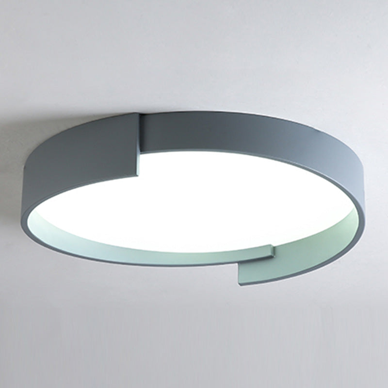 Macaroon Style LED Flush Mount Ceiling Light Northern Europe Simplicity Bedroom Lamp with Frosted Acrylic Lampshade Grey Clearhalo 'Ceiling Lights' 'Close To Ceiling Lights' 'Close to ceiling' 'Flush mount' Lighting' 2562466