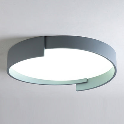 Macaroon Style LED Flush Mount Ceiling Light Northern Europe Simplicity Bedroom Lamp with Frosted Acrylic Lampshade Grey Clearhalo 'Ceiling Lights' 'Close To Ceiling Lights' 'Close to ceiling' 'Flush mount' Lighting' 2562466