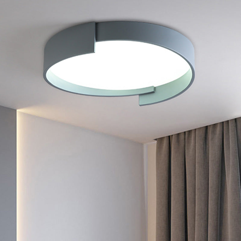 Macaroon Style LED Flush Mount Ceiling Light Northern Europe Simplicity Bedroom Lamp with Frosted Acrylic Lampshade Clearhalo 'Ceiling Lights' 'Close To Ceiling Lights' 'Close to ceiling' 'Flush mount' Lighting' 2562471