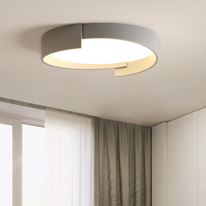 Macaroon Style LED Flush Mount Ceiling Light Northern Europe Simplicity Bedroom Lamp with Frosted Acrylic Lampshade Clearhalo 'Ceiling Lights' 'Close To Ceiling Lights' 'Close to ceiling' 'Flush mount' Lighting' 2562472