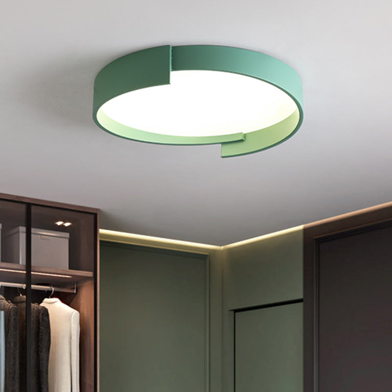 Macaroon Style LED Flush Mount Ceiling Light Northern Europe Simplicity Bedroom Lamp with Frosted Acrylic Lampshade Clearhalo 'Ceiling Lights' 'Close To Ceiling Lights' 'Close to ceiling' 'Flush mount' Lighting' 2562473