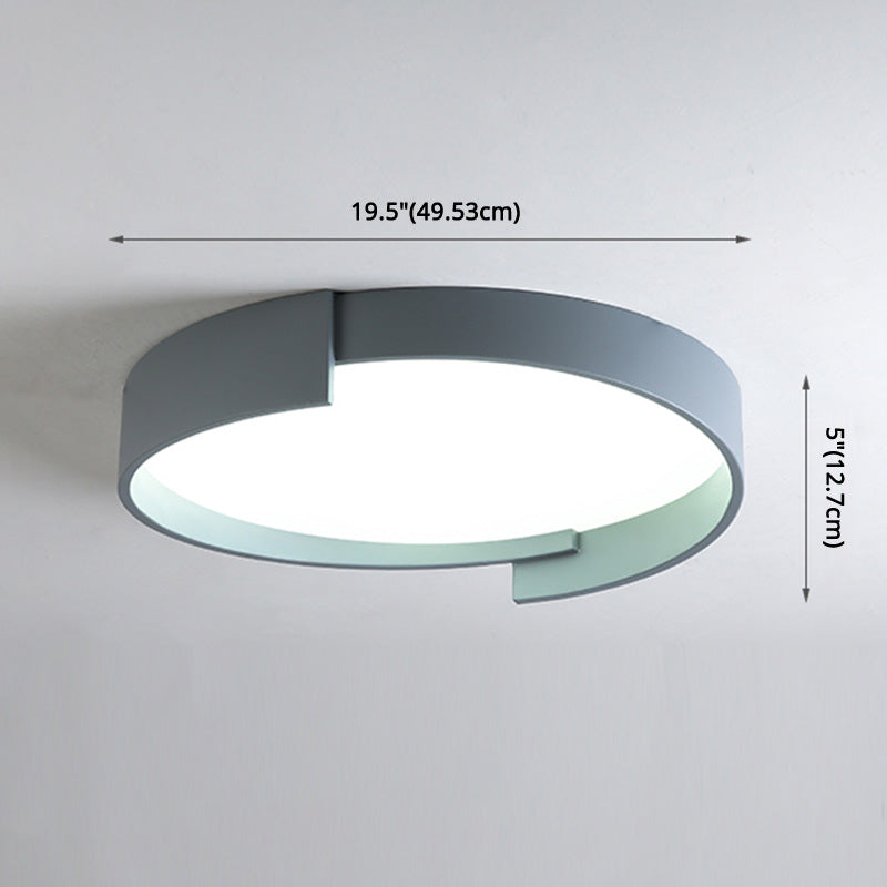 Macaroon Style LED Flush Mount Ceiling Light Northern Europe Simplicity Bedroom Lamp with Frosted Acrylic Lampshade Clearhalo 'Ceiling Lights' 'Close To Ceiling Lights' 'Close to ceiling' 'Flush mount' Lighting' 2562481