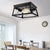 Wrought Iron Retro Industrial Ceiling Light with Iron Frame Lampshade in Black Black Diamond Clearhalo 'Ceiling Lights' 'Close To Ceiling Lights' 'Close to ceiling' 'Flush mount' 'Industrial Flush Mount' Lighting' 2562580