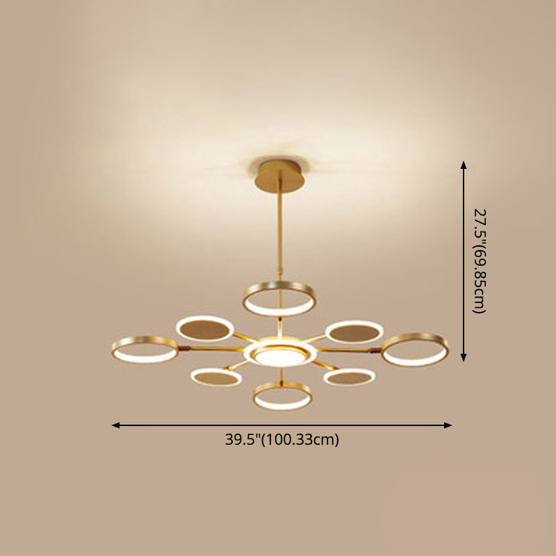 Circle LED Ceiling Chandelier Modern Metal Ceiling Hung Fixtures with Hanging Cord for Living Room Clearhalo 'Ceiling Lights' 'Chandeliers' 'Modern Chandeliers' 'Modern' Lighting' 2562827