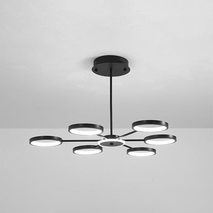 Starburst Chandelier Lighting Contemporary Metal Hanging Lamp Kit for Living Room Black 31.5" Clearhalo 'Ceiling Lights' 'Chandeliers' 'Modern Chandeliers' 'Modern' Lighting' 2562847
