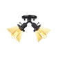 2 Heads Restaurant Ceiling Light Fixture Vintage Style Black/Bronze Semi Flush Mount Light with Conic Amber/Clear Glass Shade Clearhalo 'Ceiling Lights' 'Chandeliers' 'Close To Ceiling Lights' 'Close to ceiling' 'Glass shade' 'Glass' 'Semi-flushmount' Lighting' 256285